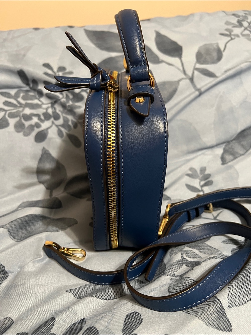 Michael Kors Brown Signature Box Crossbody with Blue Strap - Picture 5 of 7